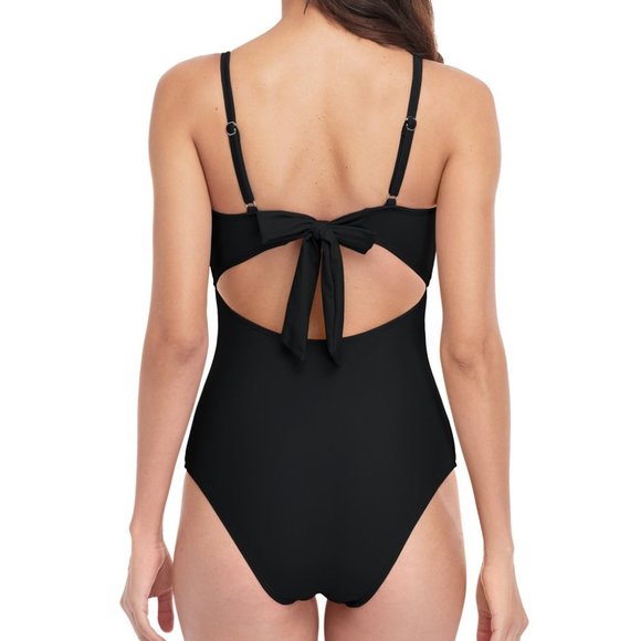 NWT Charmo | Black Round-Keyhole Cutout One-Piece - XL - Picture 3 of 7